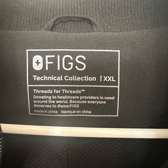 Figs Sydney Scrub Jacket - Black 2XL - Picture 3 of 4